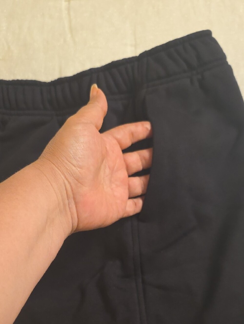 Athleta Black Heavyweight Terry Bermuda Shorts Adjustable Waist Size L - Picture 6 of 14